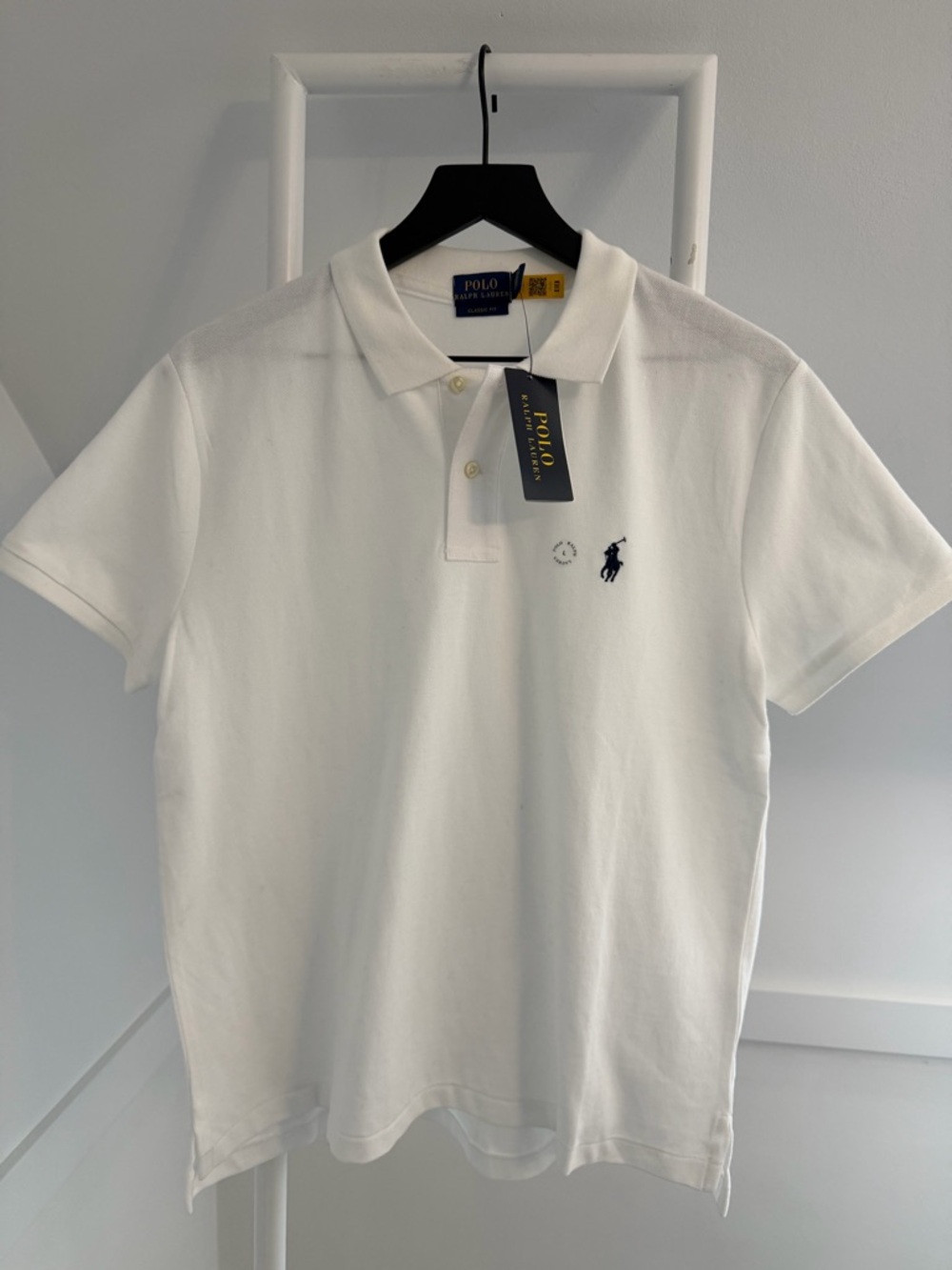 Ralph Lauren Womens White Polo with Navy Pony